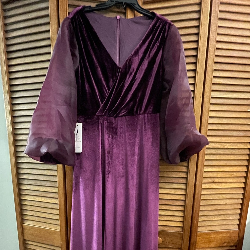 Floor Length Purple Velvet Dress